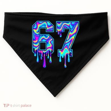 Swirl Six Seven Drip Cool Trippy 6-7 Meme USA-Made Doggie Bandana