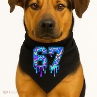 Swirl Six Seven Drip Cool Trippy 6-7 Meme USA-Made Doggie Bandana thumb 1