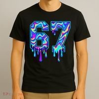 Swirl Six Seven Drip Cool Trippy 6-7 Meme T-Shirt thumb 3