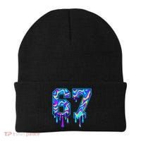 Swirl Six Seven Drip Cool Trippy 6-7 Meme Beanie thumb 0