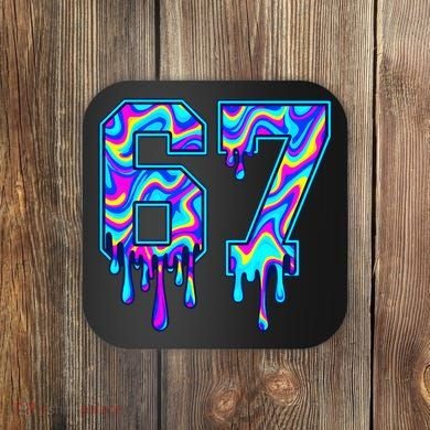 Swirl Six Seven Drip Cool Trippy 6-7 Meme Coaster