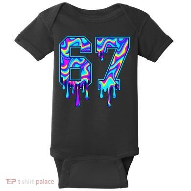 Swirl Six Seven Drip Cool Trippy 6-7 Meme Baby Bodysuit