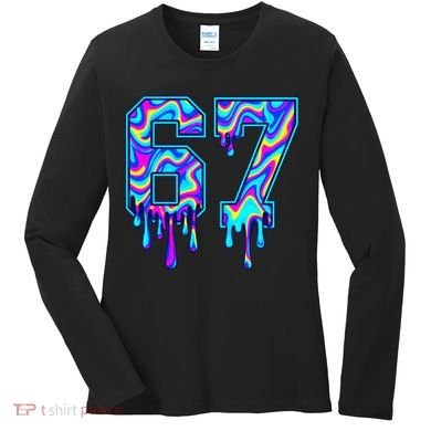 Swirl Six Seven Drip Cool Trippy 6-7 Meme Women's Long Sleeve Shirt
