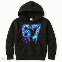 Swirl Six Seven Drip Cool Trippy 6-7 Meme Kids Hoodie thumb 0