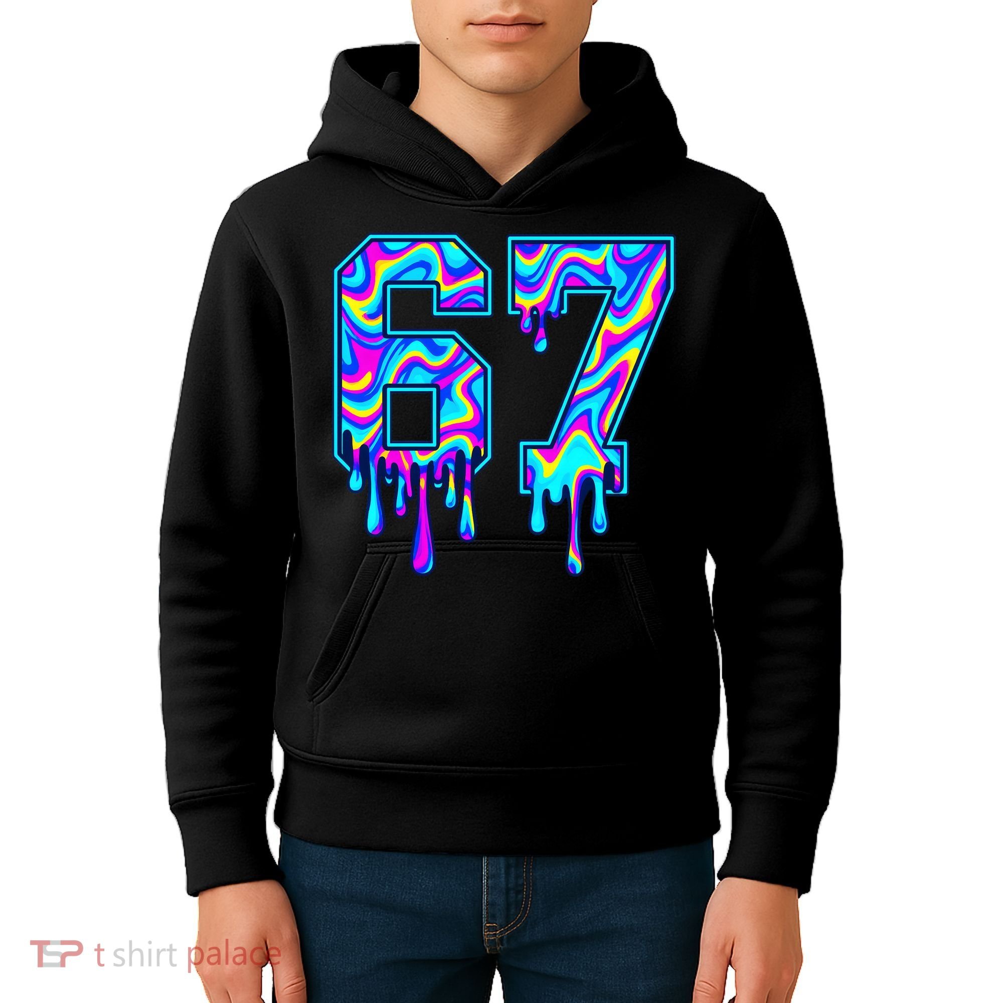Swirl Six Seven Drip Cool Trippy 6-7 Meme Kids Hoodie