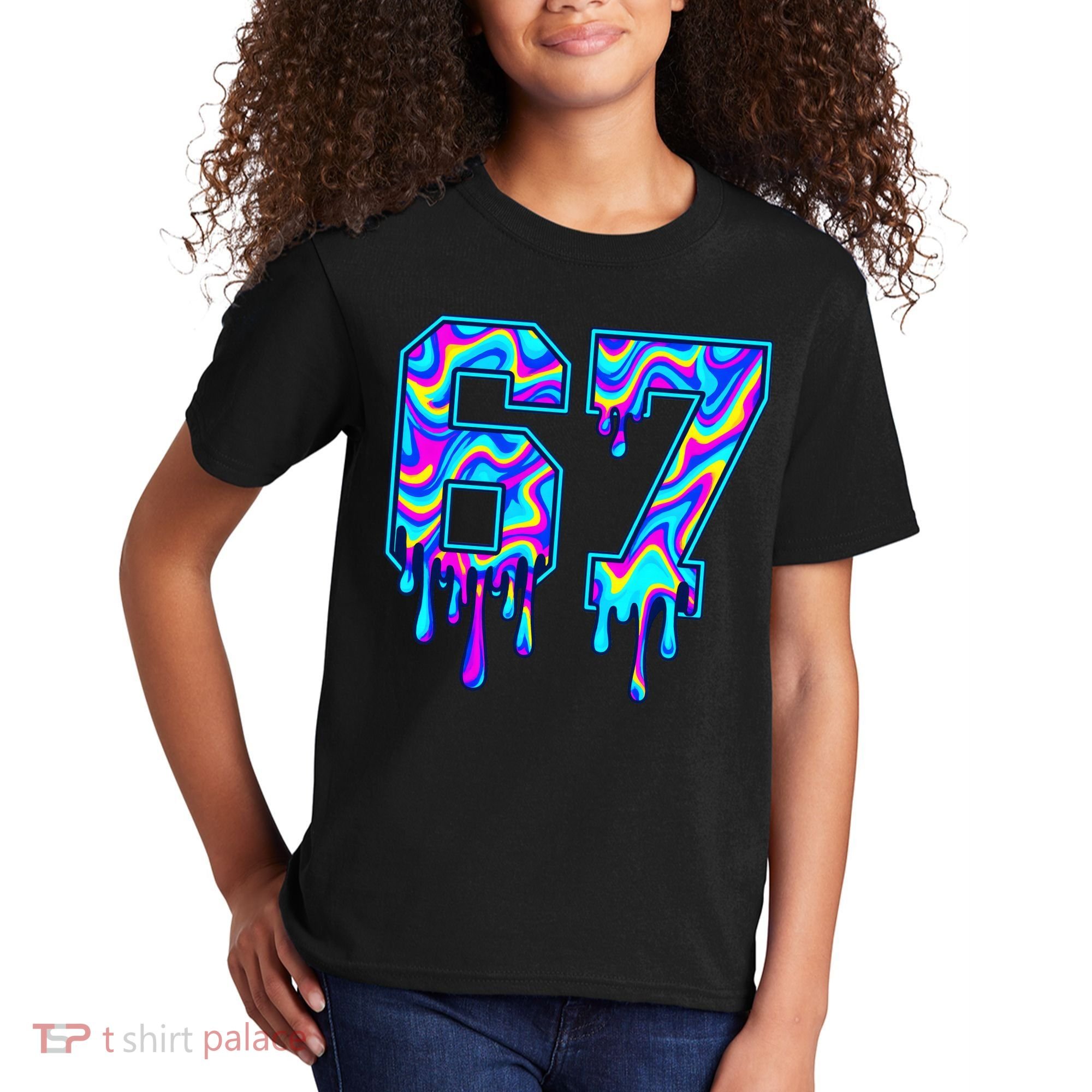 Swirl Six Seven Drip Cool Trippy 6-7 Meme Kids T-Shirt
