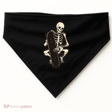 Skeleton Skateboarder USA-Made Doggie Bandana