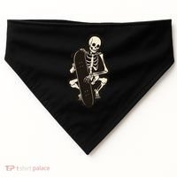 Skeleton Skateboarder USA-Made Doggie Bandana thumb 0