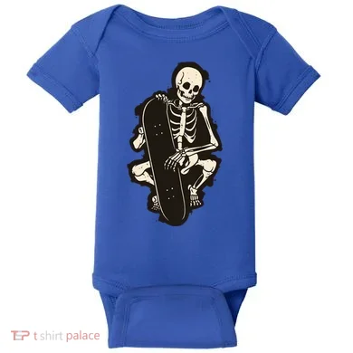 Skeleton Skateboarder Baby Bodysuit