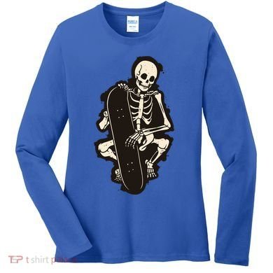 Skeleton Skateboarder Women's Long Sleeve Shirt