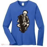 Skeleton Skateboarder Women's Long Sleeve Shirt thumb 0