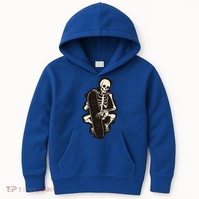 Skeleton Skateboarder Kids Hoodie