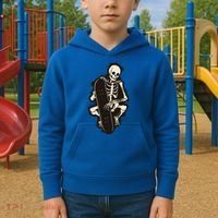 Skeleton Skateboarder Kids Hoodie thumb 2