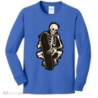 Skeleton Skateboarder Kids Long Sleeve Shirt thumb 0
