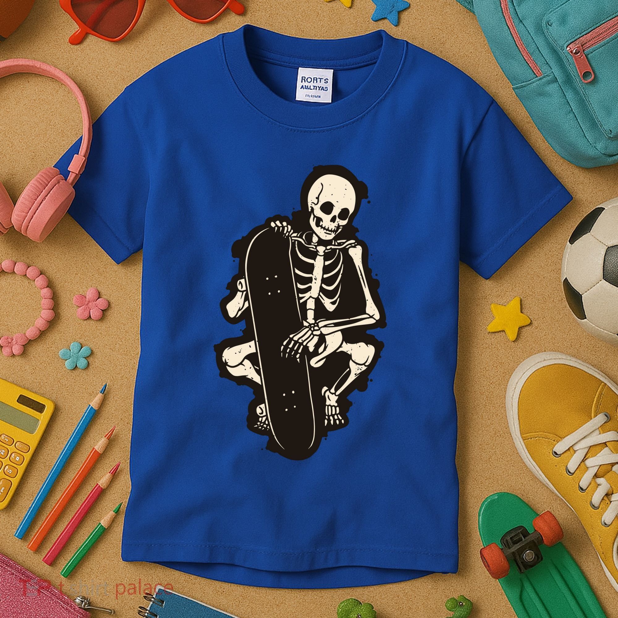 Skeleton Skateboarder Kids T-Shirt