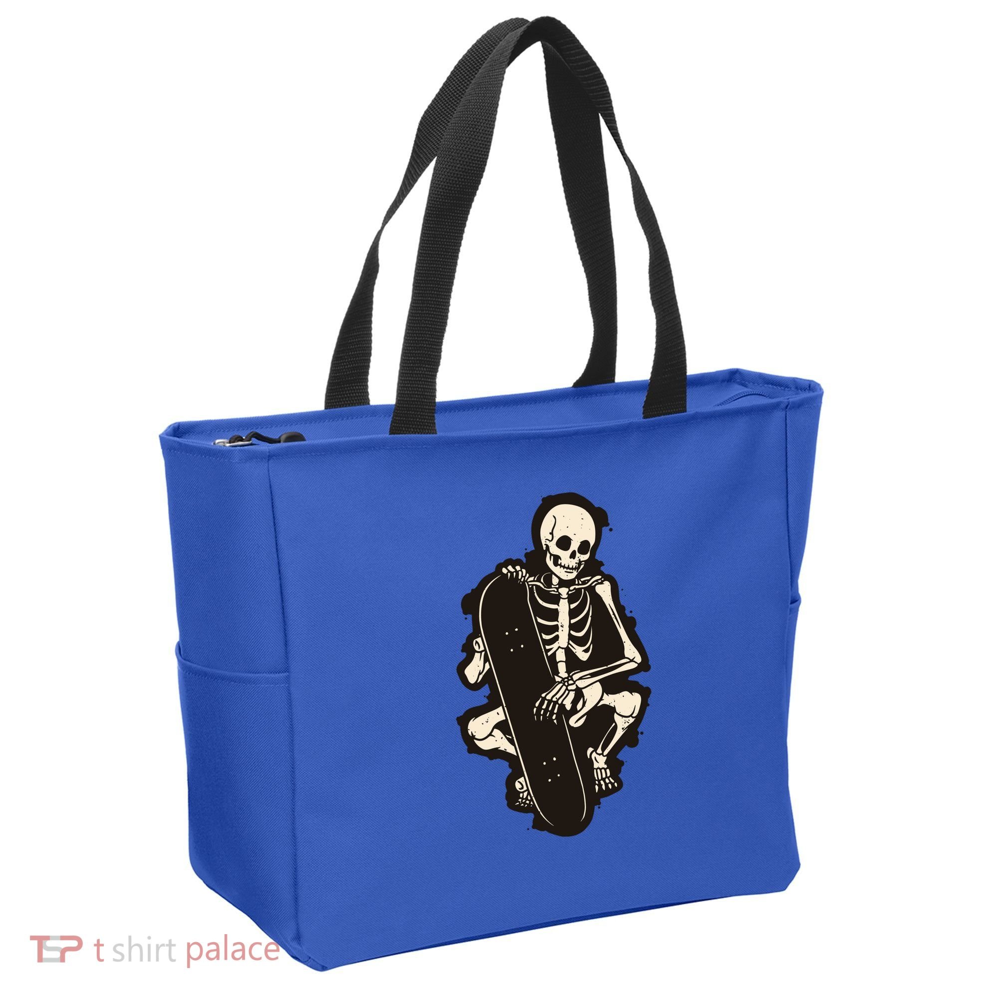 Skeleton Skateboarder Tote Bag