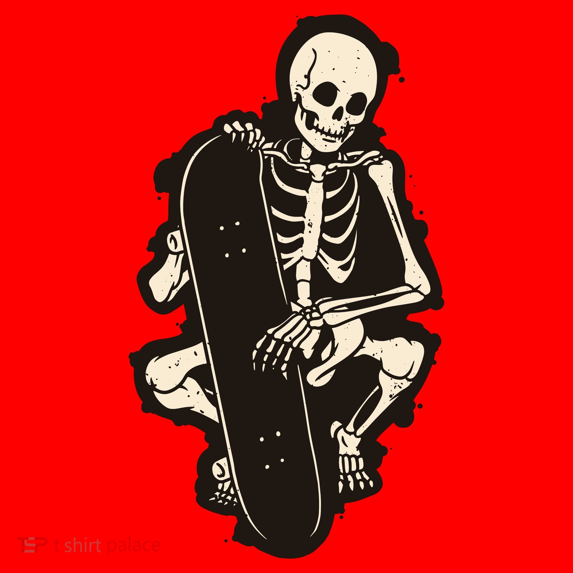 Skeleton Skateboarder Santa Hat