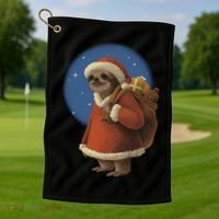 Santa Sloth Golf Towel thumb 1