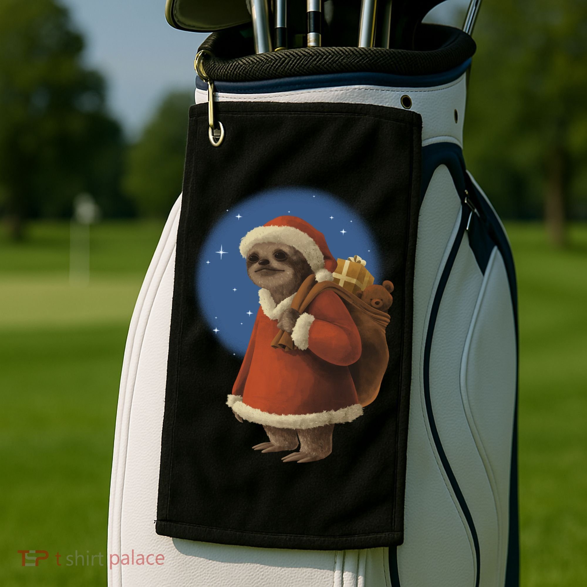 Santa Sloth Golf Towel