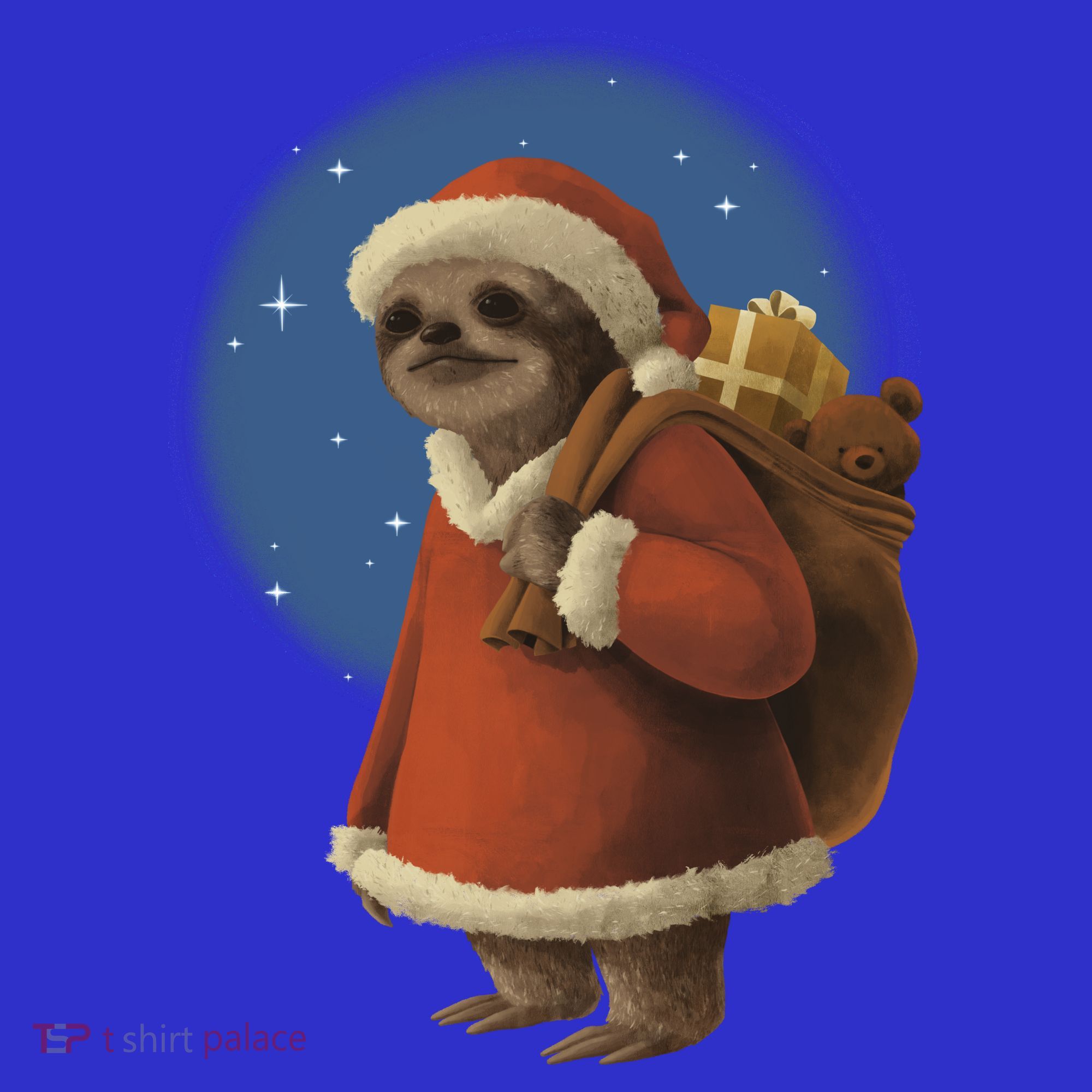 Santa Sloth Button