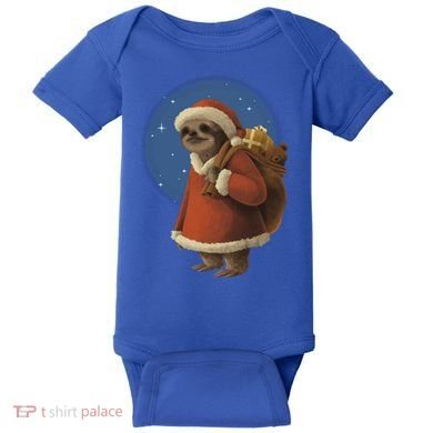 Santa Sloth Baby Bodysuit