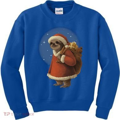 Santa Sloth Kids Sweatshirt