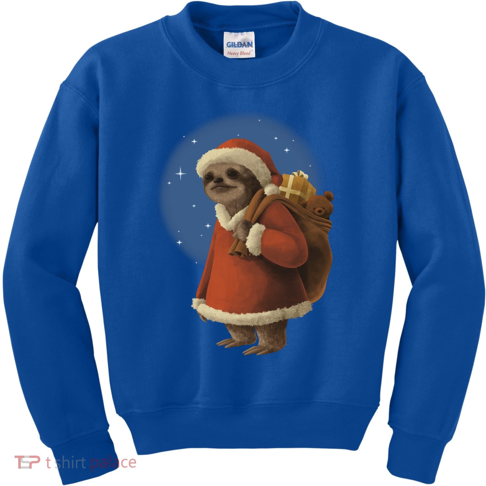 Santa Sloth Kids Sweatshirt