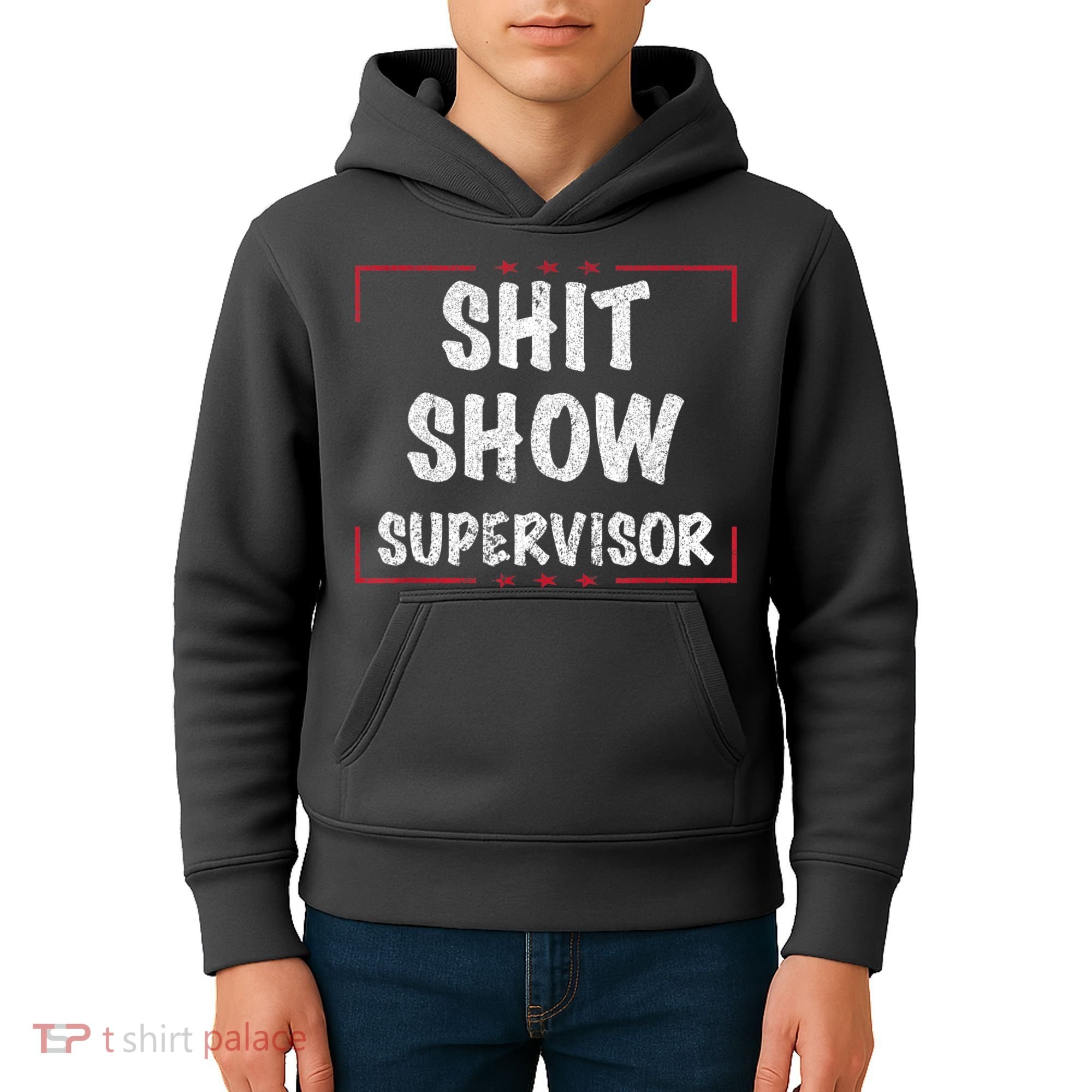 Shit Show Supervisor, Funny Dad Mom Boss Teacher Present Kids Hoodie