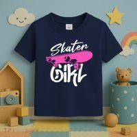 Skater Skateboard Skateboarding For Girl Toddler T-Shirt thumb 3