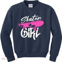 Skater Skateboard Skateboarding For Girl Kids Sweatshirt thumb 0