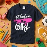 Skater Skateboard Skateboarding For Girl Kids T-Shirt thumb 3