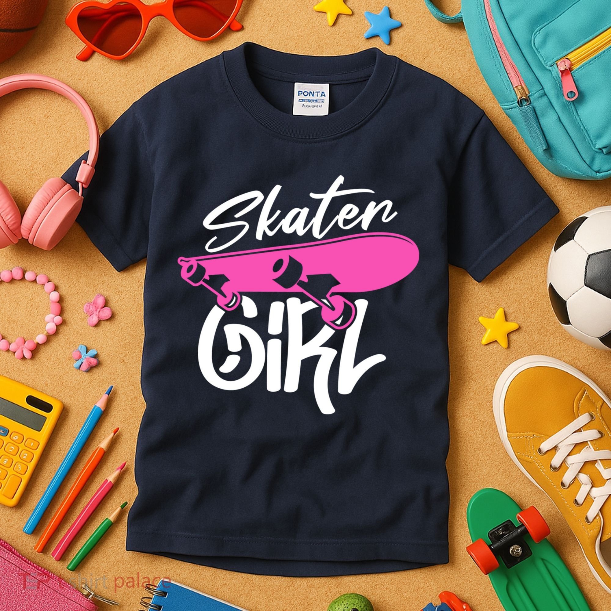 Skater Skateboard Skateboarding For Girl Kids T-Shirt