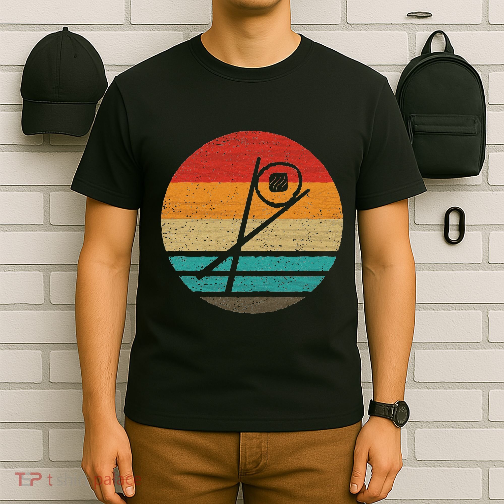 Sushi Sticks Sake Maki Retro Style Vintage T-Shirt
