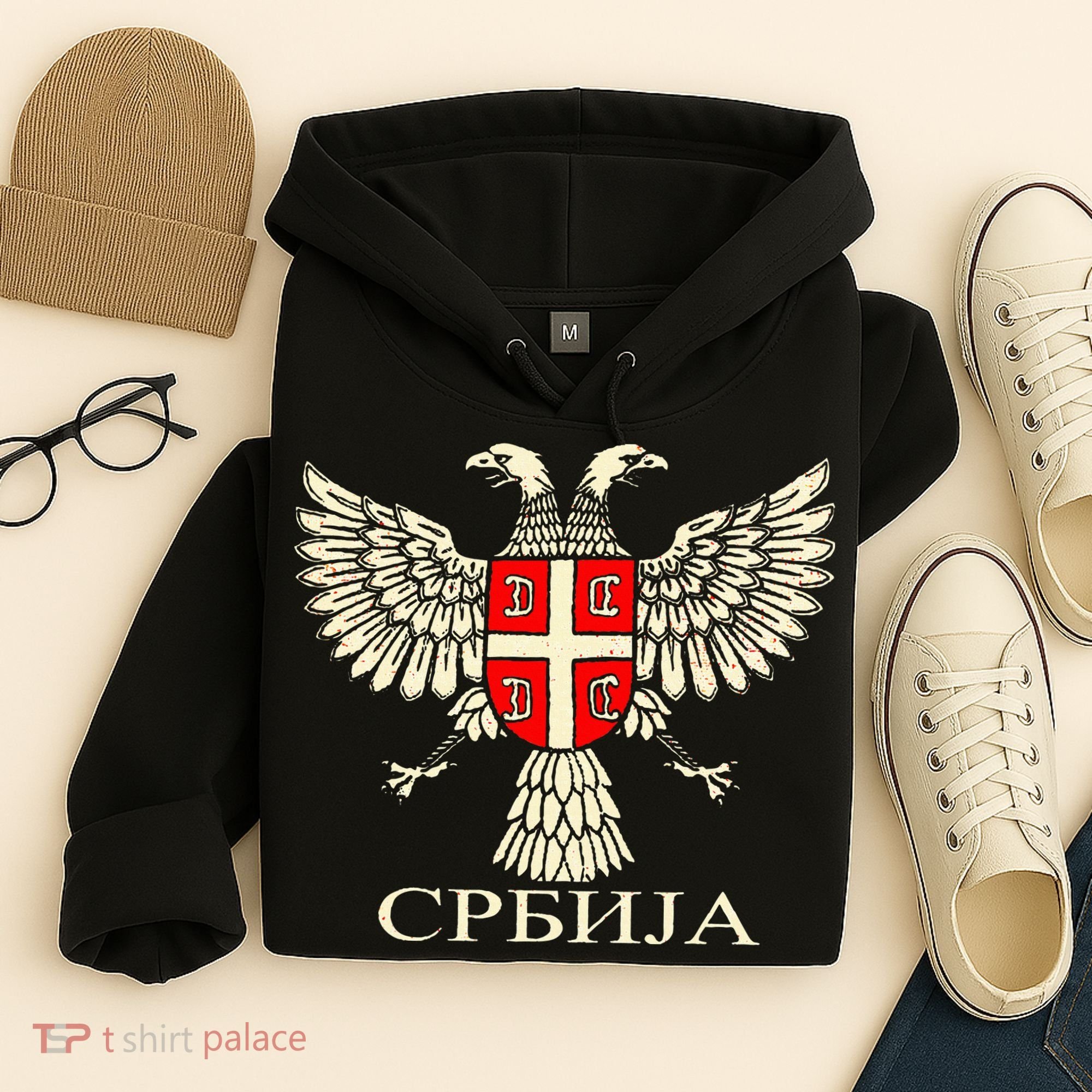 Serbia Srbija Serbian Serb Eagle Flag Cccc Cyrillic Hoodie