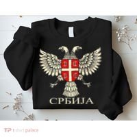 Serbia Srbija Serbian Serb Eagle Flag Cccc Cyrillic Sweatshirt thumb 2