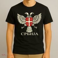 Serbia Srbija Serbian Serb Eagle Flag Cccc Cyrillic T-Shirt thumb 3