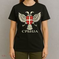 Serbia Srbija Serbian Serb Eagle Flag Cccc Cyrillic T-Shirt thumb 4