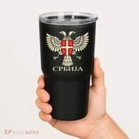 Serbia Srbija Serbian Serb Eagle Flag Cccc Cyrillic Tumbler thumb 2
