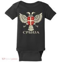 Serbia Srbija Serbian Serb Eagle Flag Cccc Cyrillic Baby Bodysuit thumb 0