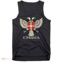Serbia Srbija Serbian Serb Eagle Flag Cccc Cyrillic Tank Top thumb 0