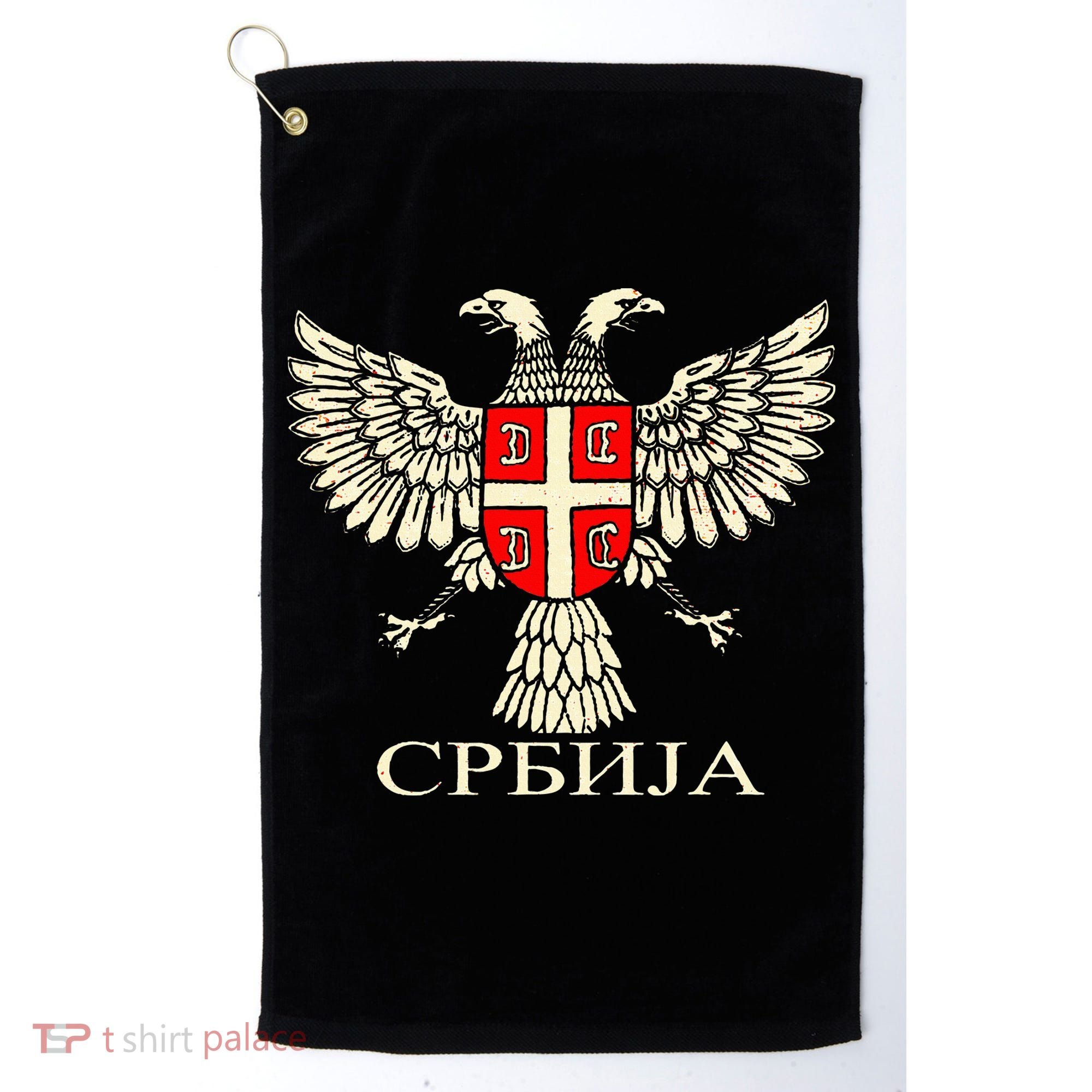 Serbia Srbija Serbian Serb Eagle Flag Cccc Cyrillic Golf Towel
