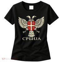 Serbia Srbija Serbian Serb Eagle Flag Cccc Cyrillic Women's T-Shirt thumb 0