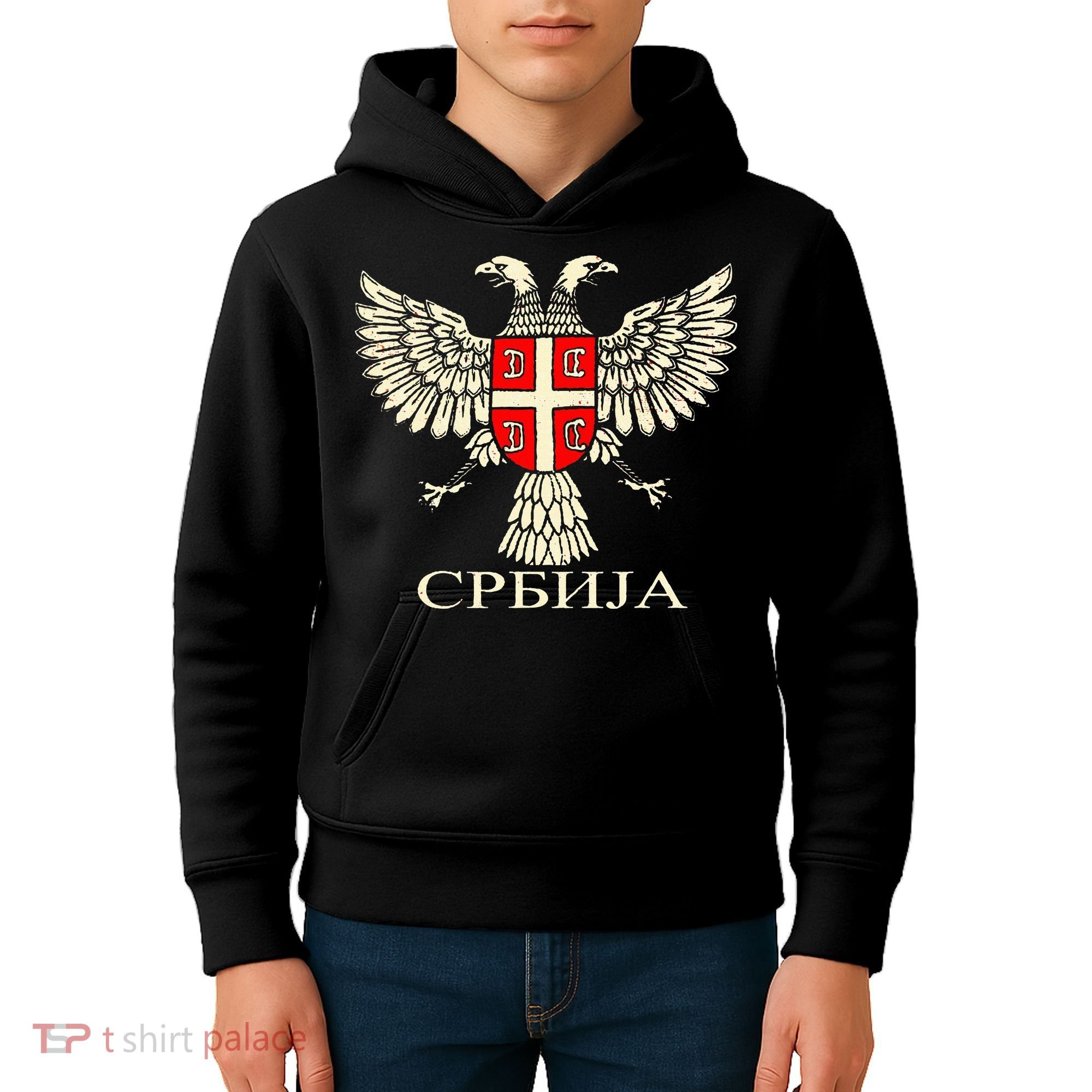 Serbia Srbija Serbian Serb Eagle Flag Cccc Cyrillic Kids Hoodie
