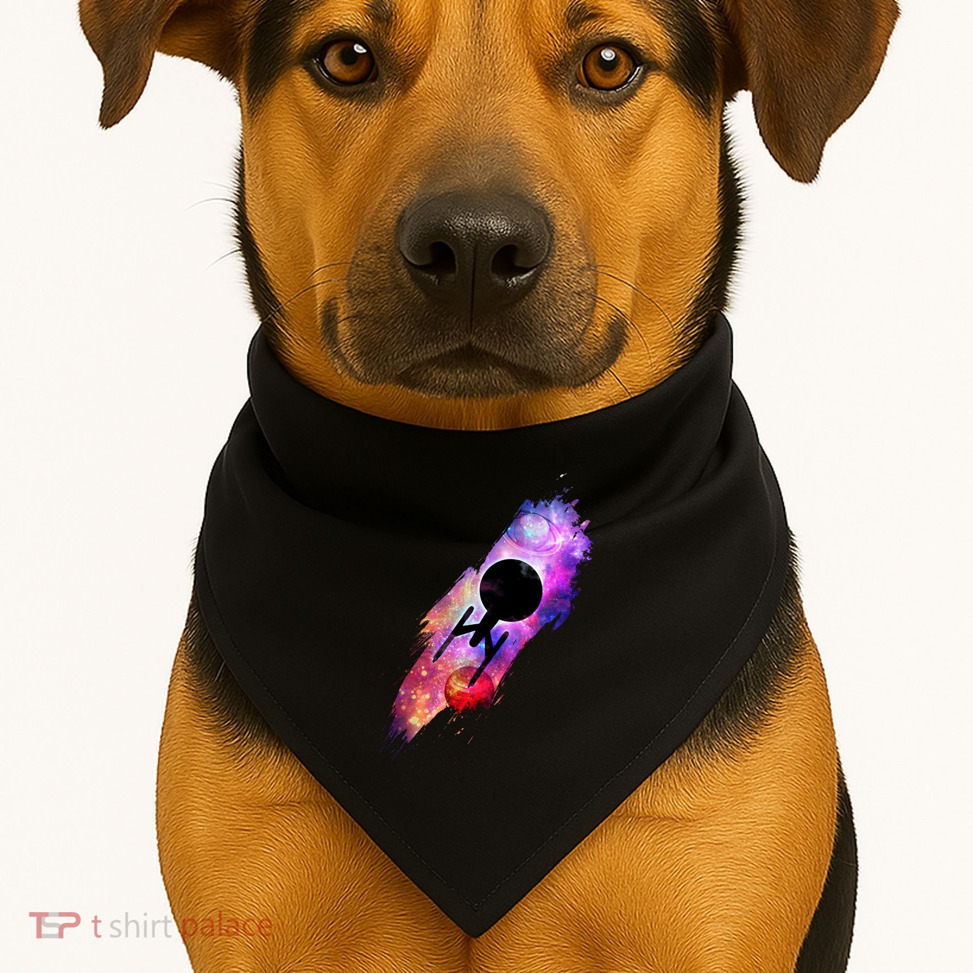 Scifi Space Ship Trekking Through Galaxy USA-Made Doggie Bandana