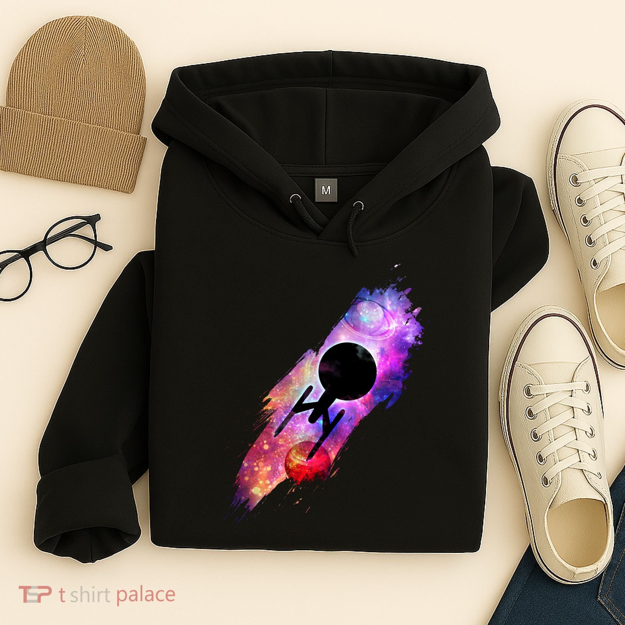 Scifi Space Ship Trekking Through Galaxy Hoodie