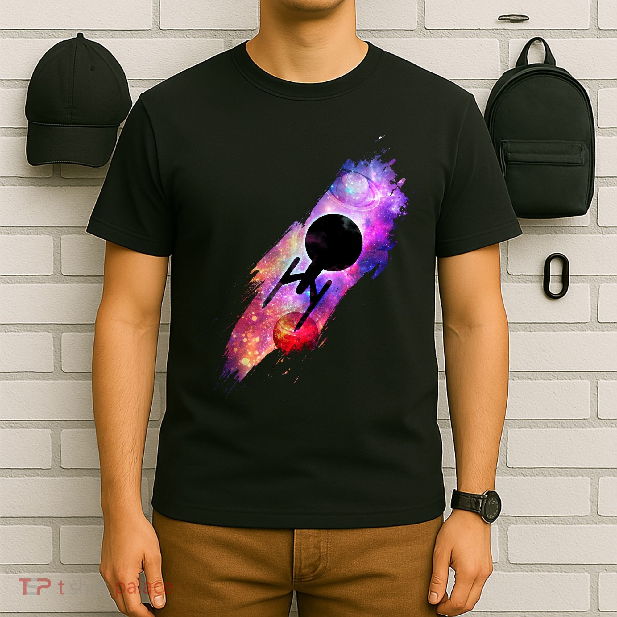 Scifi Space Ship Trekking Through Galaxy T-Shirt