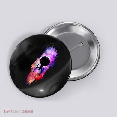 Scifi Space Ship Trekking Through Galaxy Button