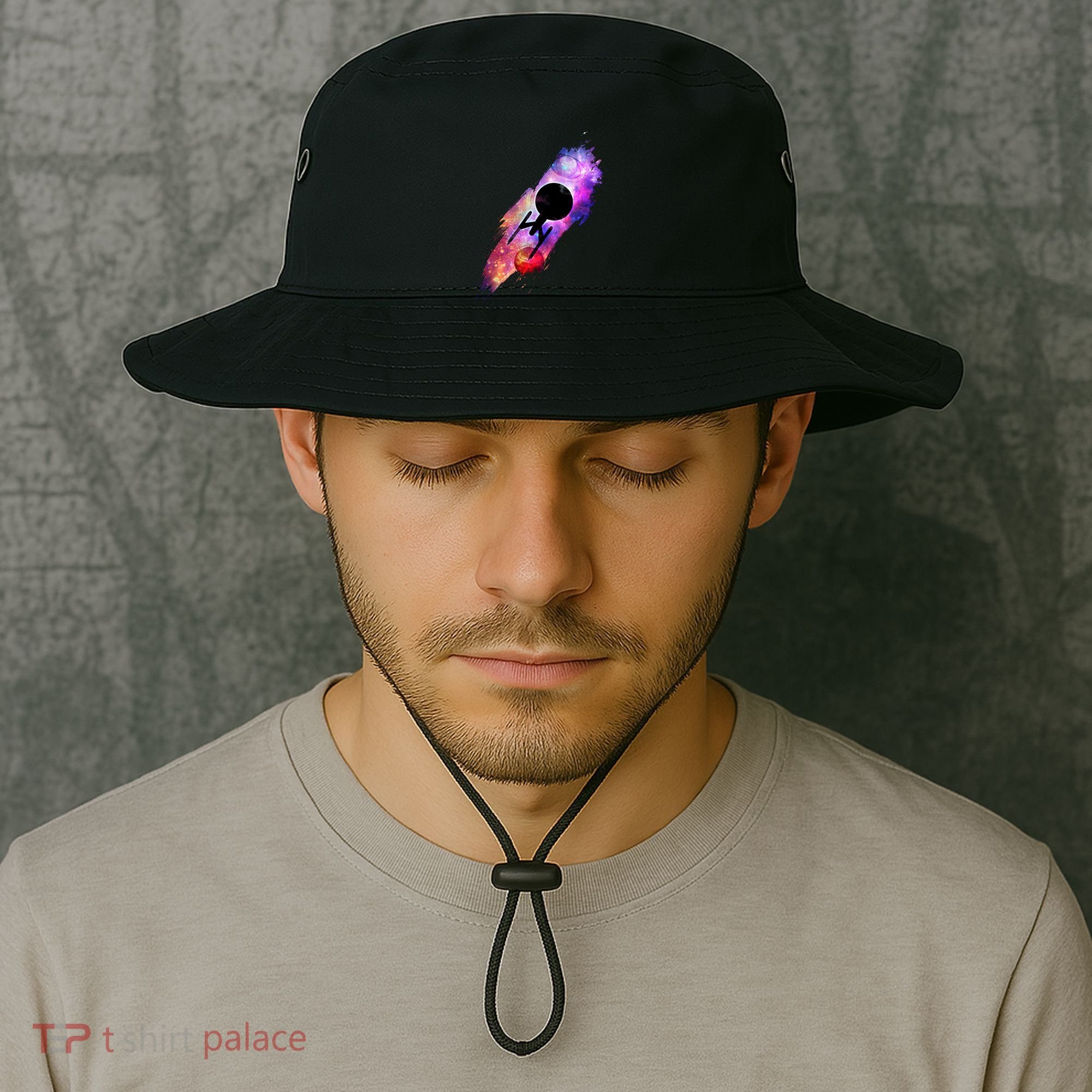 Scifi Space Ship Trekking Through Galaxy Bucket Hat