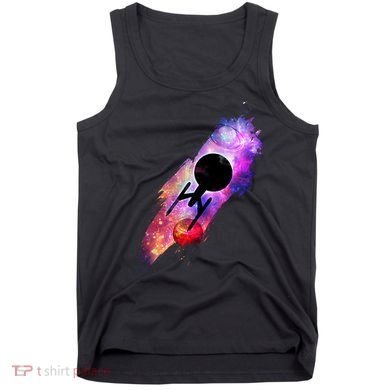 Scifi Space Ship Trekking Through Galaxy Tank Top