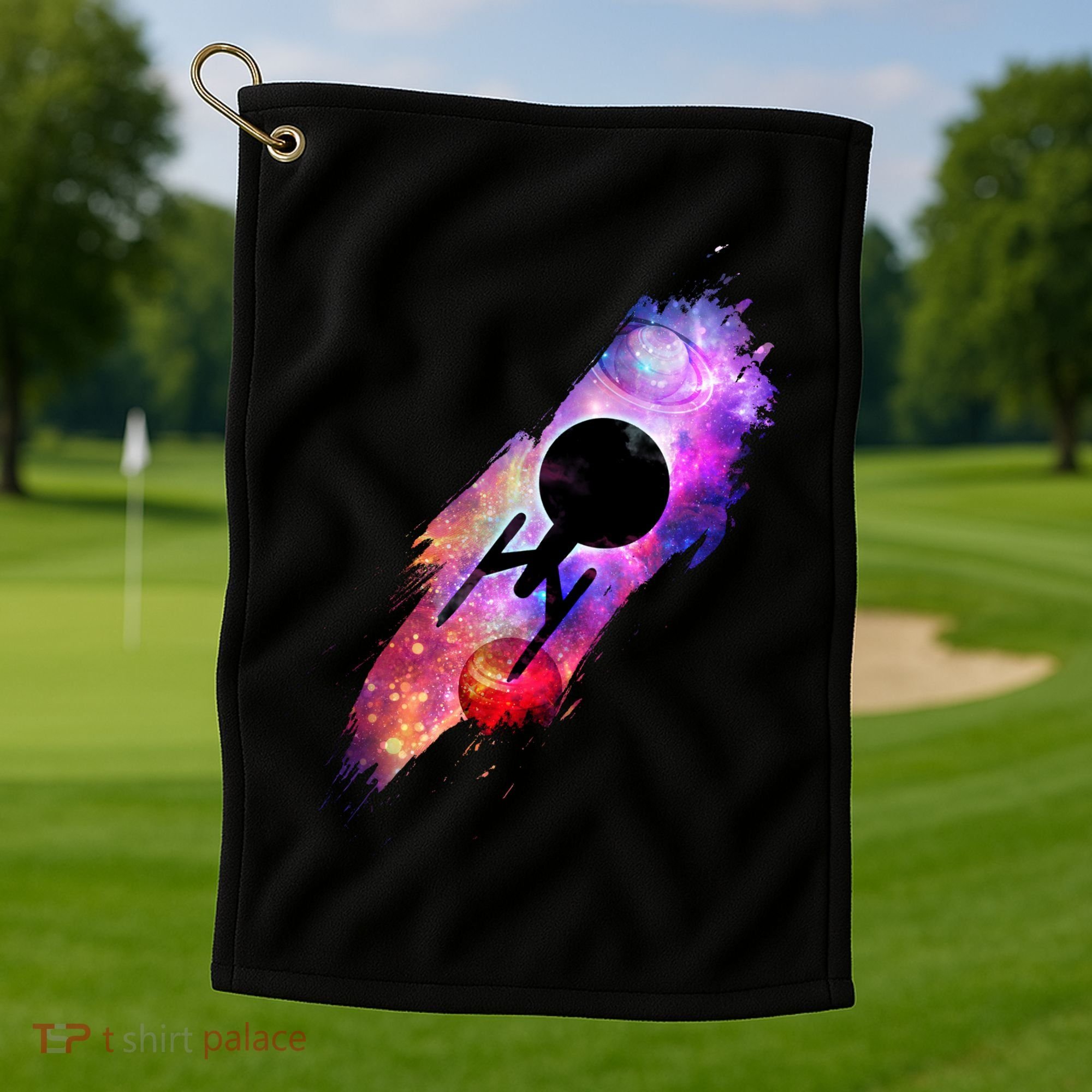 Scifi Space Ship Trekking Through Galaxy Golf Towel